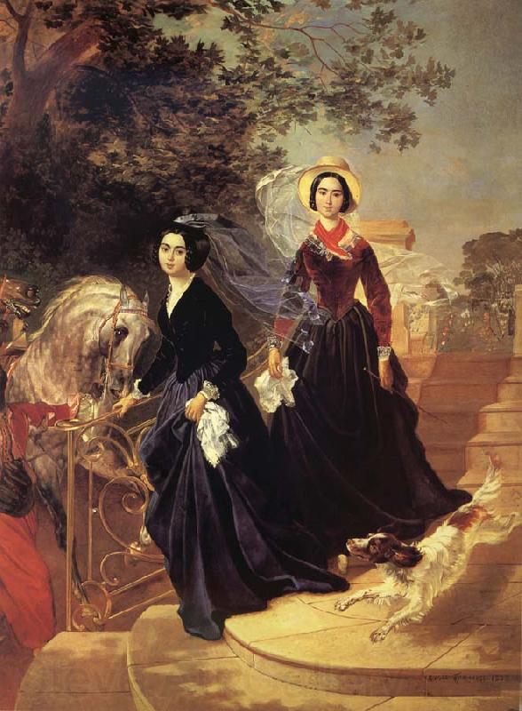 Karl Briullov Portrait of The Shishmariov sisters,Olga and Alexandra